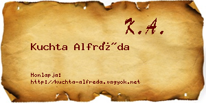Kuchta Alfréda névjegykártya